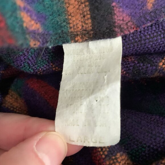 Vintage Aztec Tribal Midi Wrap Skirt Wool Blend Large Blanket Skirt Western - Picture 12 of 12